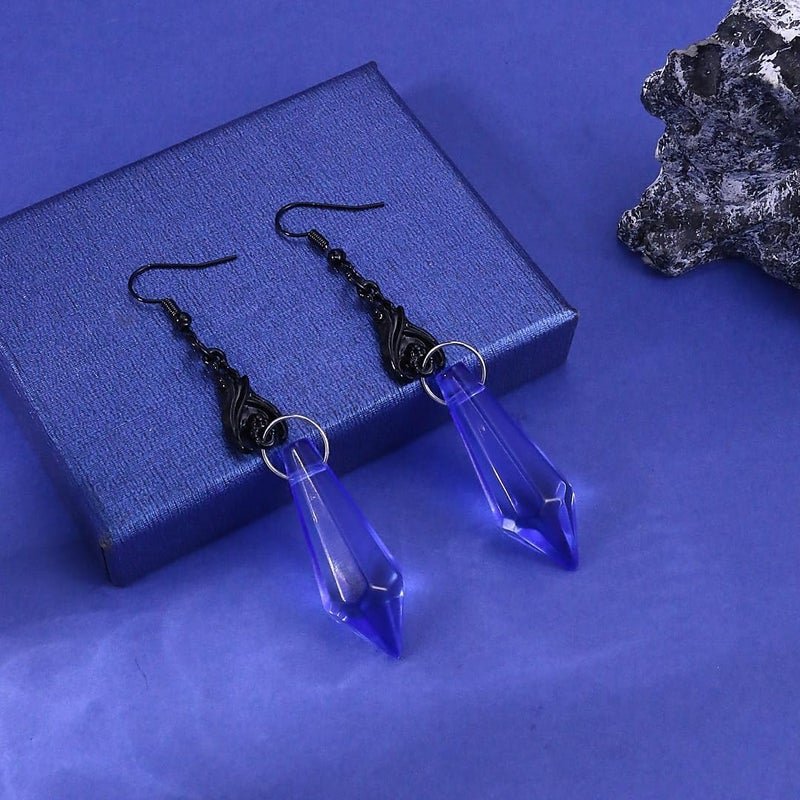CSIYANJRY99 Goth Bat Crystal Earrings Vampire Accessories for Women Halloween Earring Gothic Jewelry Dangle Earrings Witch Victorian Vintage Dress Costume - Image 5
